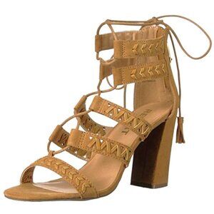 Report Myra Aztec Dress Heel Sandals Tan Size 6.5